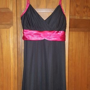 Black and red spaghetti strap knee length dress